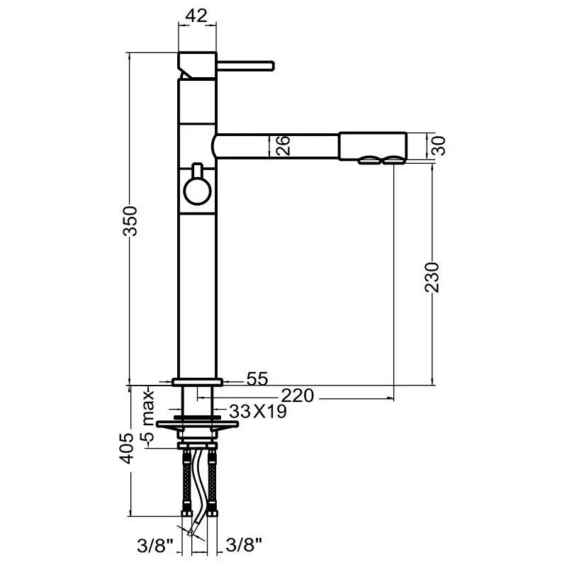 3-Wege-Armatur ROMA L-Auslauf in Chrom2.webp