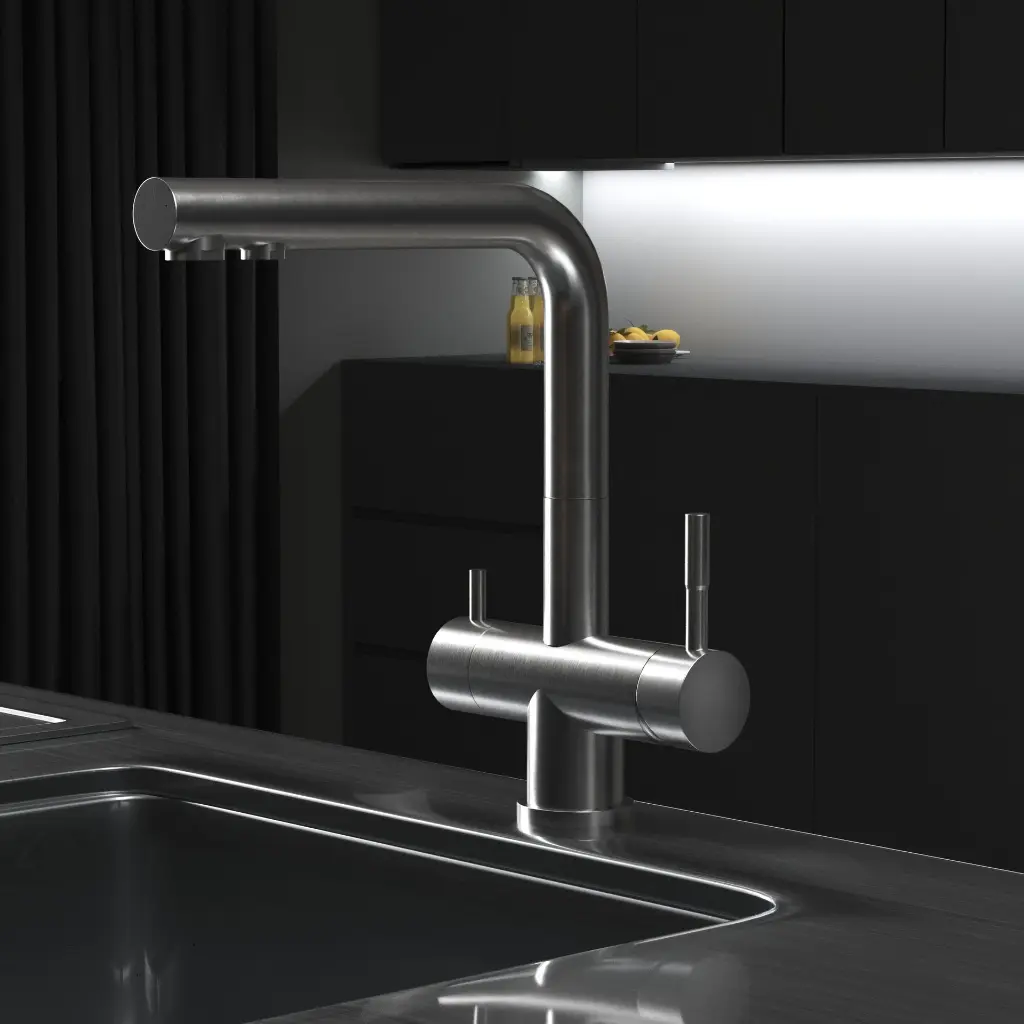 3-Wege-Armatur ZARA INOX L-Auslauf in Edelstahl Massiv8.webp