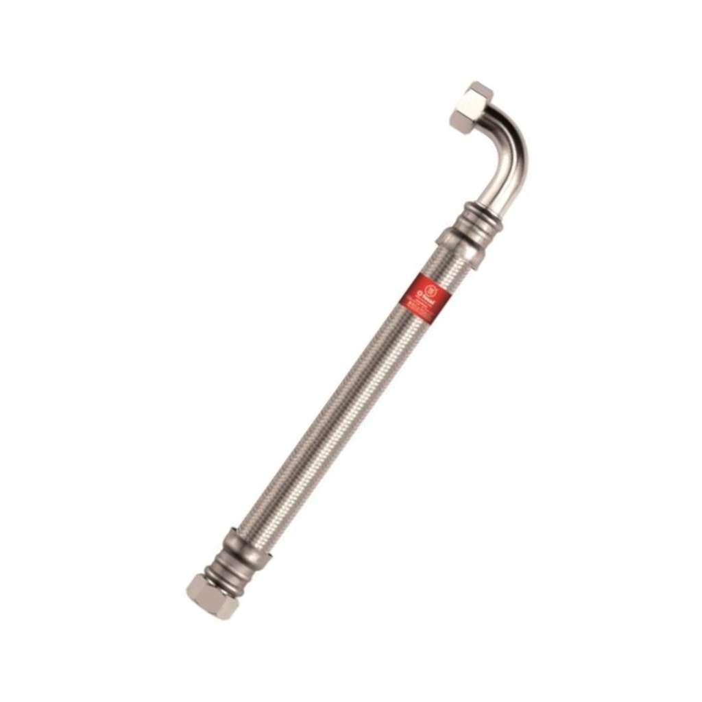 Panzerschlauch 150 cm 1 Zoll ÜM x 1 Zoll ÜM 90° Bogen für Enthärtungsanlage