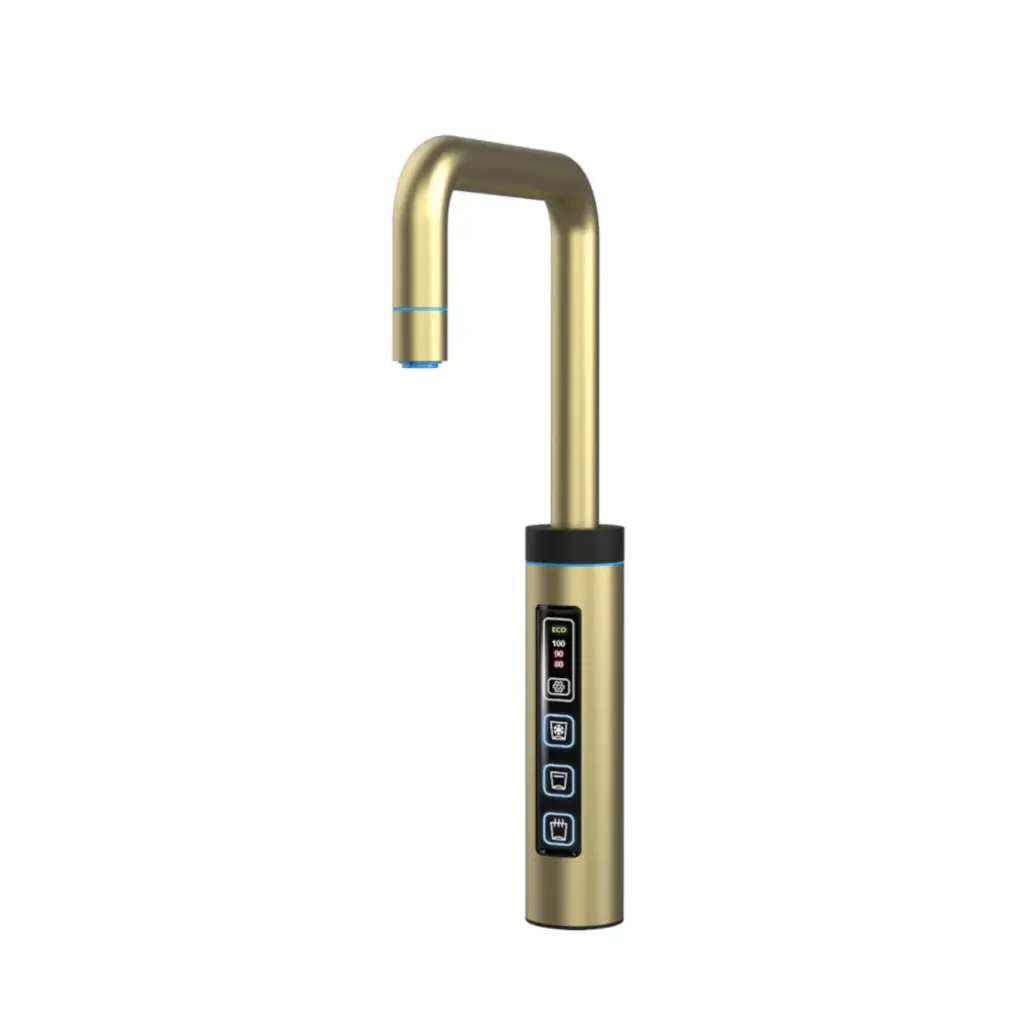 3-Wege-Armatur FLAME TOUCH U-Auslauf in Gold gebürstet - Wasserhahn für Trinkwassersystem Diamond FLAME