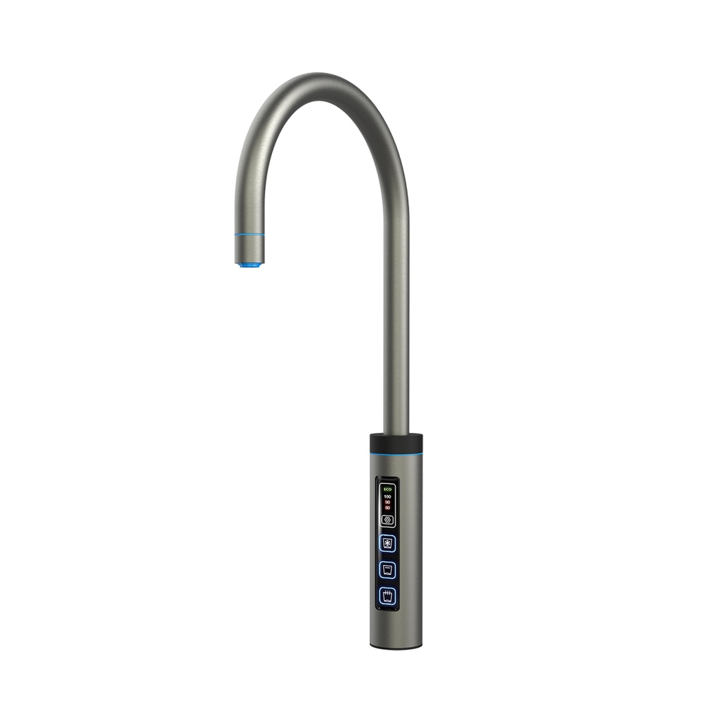 3-Wege-Armatur FLAME TOUCH C-Auslauf in Space Grey - Wasserhahn für Trinkwassersystem Diamond FLAME
