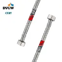 DVGW geprüfter Flexschlauch 1/2" ÜM x 3/8" ÜM 500mm Wasseranschluss-Anschlussschlauch Verlängerung