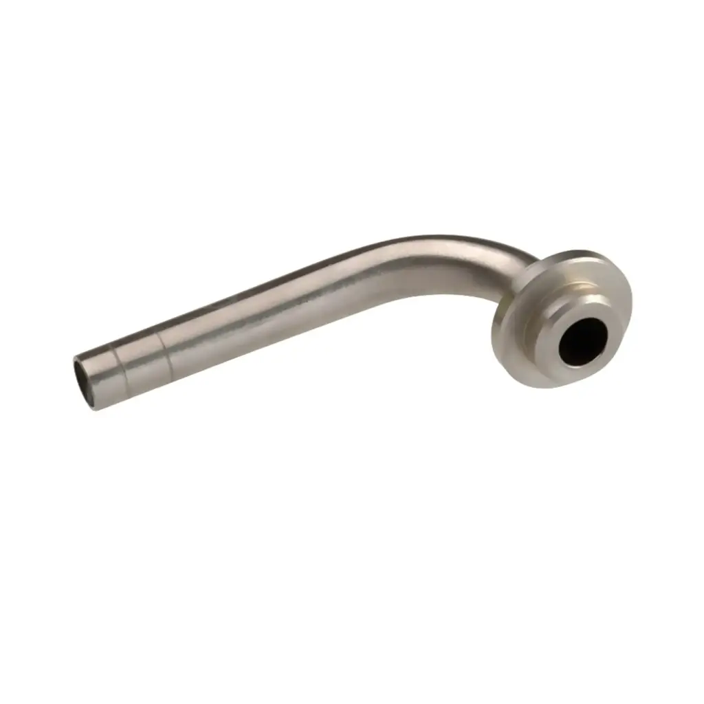 Nippel 90° mit Führungszapfen für Zapfhahn mit Kompensator 8 mm Steck Bogen Edelstahl