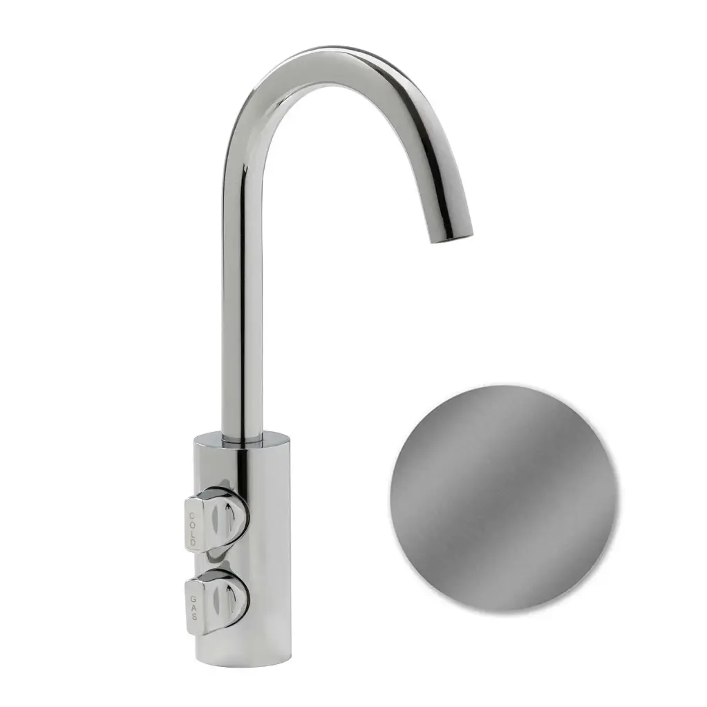 2-Wege-Armatur GM 6280M C-Auslauf in Edelstahl massiv - Mechanischer Wasserhahn