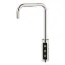 3-Wege-Zusatzarmatur LARA U-Auslauf in NKS Edelstahl Look - geeignet für Sprudelwasser