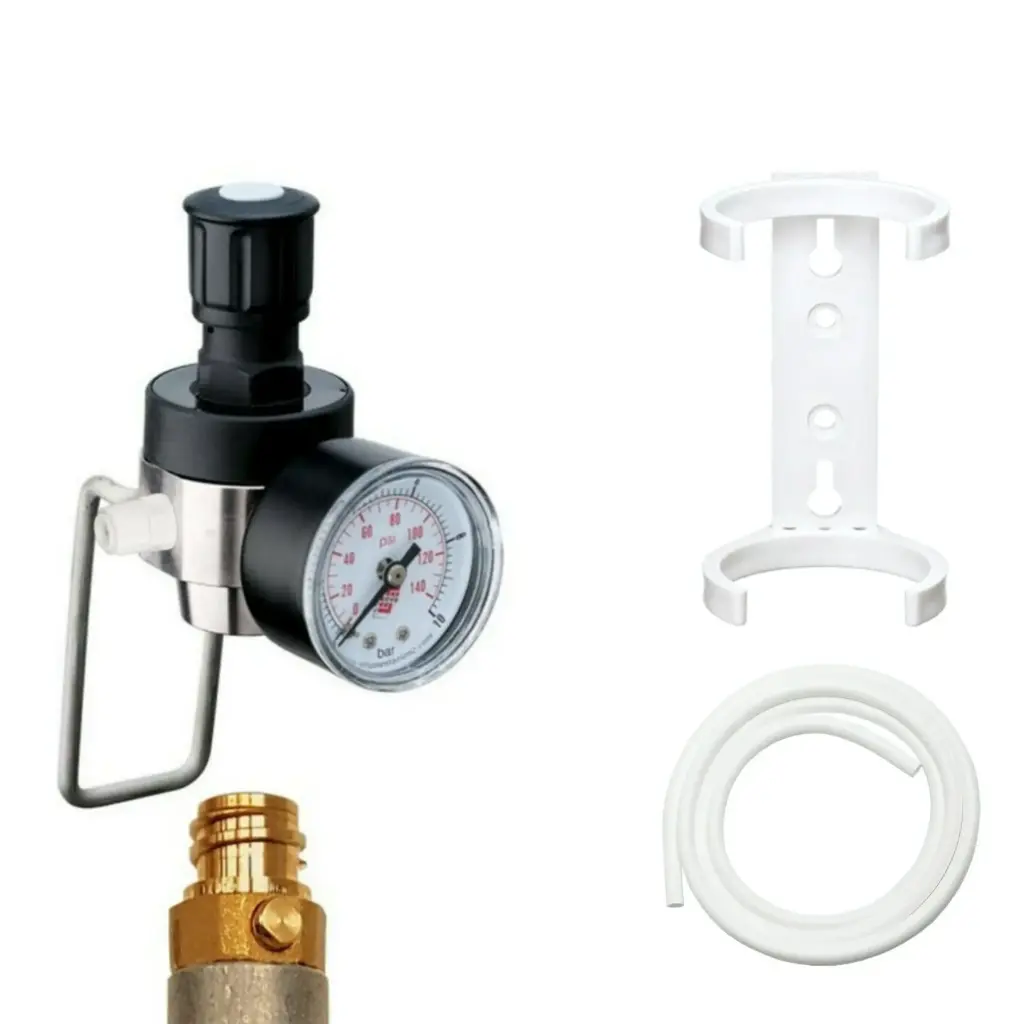 CO2 Druckminderer Set für 425g Zylinder – kompatibel mit BRITA Yource, Neo & Quooker Cube System - Zur Verwendung handelsüblichen 425g CO2 Zylinder