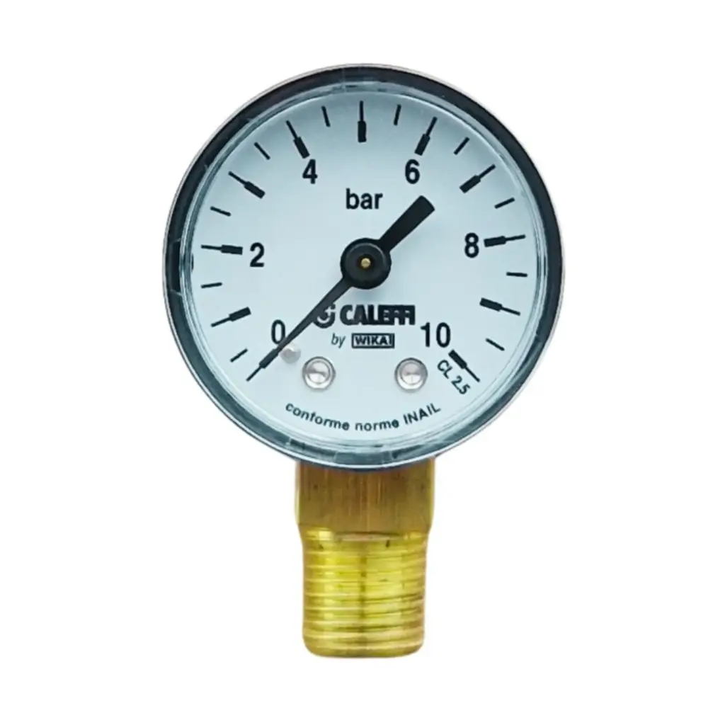 CALEFFI Manometer 1/4 Zoll Außengewinde 0-10 Bar für Druckminderer