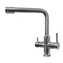 5-Wege-Armatur GIULIA in Edelstahl Massiv - Wasserhahn aus massivem 304 Edelstahl, 360° drehbar