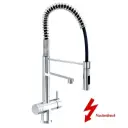 3-Wege-Armatur LUXURY VEGA 56 cm Spiralfeder in Edelstahl massiv - Niederdruck Wasserhahn
